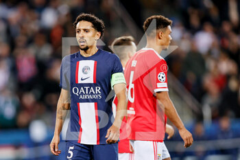 2022-10-11 - Marquinhos of PSG during the UEFA Champions League, Group H football match between Paris Saint-Germain and SL Benfica on October 11, 2022 at Parc des Princes stadium in Paris, France - FOOTBALL - CHAMPIONS LEAGUE - PARIS SG V BENFICA - UEFA CHAMPIONS LEAGUE - SOCCER