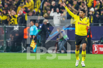 2022-10-11 - Jude Bellingham of Borussia Dortmund celebrating scoring his sides first goal during the UEFA Champions League, Group G football match between Borussia Dortmund and Sevilla FC on October 11, 2022 at Signal Iduna Park in Dortmund, Germany - FOOTBALL - CHAMPIONS LEAGUE - BORUSSIA DORTMUND V SEVILLA - UEFA CHAMPIONS LEAGUE - SOCCER