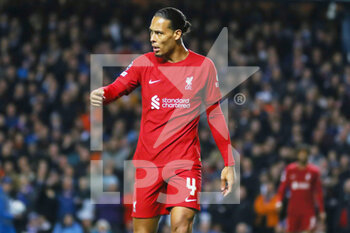 2022-10-12 - Virgil van Dijk of Liverpool during the UEFA Champions League, Group A football match between Rangers and Liverpool on October 12, 2022 at Ibrox stadium in Glasgow, Scotland - FOOTBALL - CHAMPIONS LEAGUE - RANGERS V LIVERPOOL - UEFA CHAMPIONS LEAGUE - SOCCER