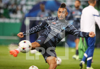 2022-10-12 - Dimitri Payet of Olympique Marseille warms up during the UEFA Champions League, Group D football match between Sporting CP and Olympique de Marseille on October 12, 2022 at Jose Alvalade stadium in Lisbon, Portugal - FOOTBALL - CHAMPIONS LEAGUE - SPORTING V MARSEILLE - UEFA CHAMPIONS LEAGUE - SOCCER