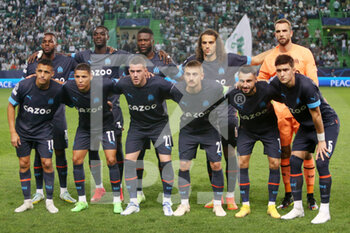 2022-10-12 - Team of Olympique Marseille during the UEFA Champions League, Group D football match between Sporting CP and Olympique de Marseille on October 12, 2022 at Jose Alvalade stadium in Lisbon, Portugal - FOOTBALL - CHAMPIONS LEAGUE - SPORTING V MARSEILLE - UEFA CHAMPIONS LEAGUE - SOCCER