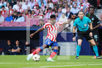 2022-10-12 - Thomas Lemar of Atletico de Madrid during the UEFA Champions League, Group B football match between Atletico de Madrid and Club Brugge on October 12, 2022 at Civitas Metropolitano stadium in Madrid, Spain - FOOTBALL - CHAMPIONS LEAGUE - ATLETICO MADRID V CLUB BRUGGE - UEFA CHAMPIONS LEAGUE - SOCCER