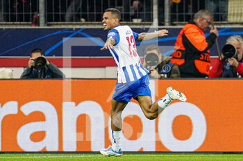 2022-10-12 - Galeno of FC Porto celebrates after scoring the first goal during the UEFA Champions League, Group B football match between Bayer 04 Leverkusen and FC Porto on October 12, 2022 at the BayArena in Leverkusen, Germany - FOOTBALL - CHAMPIONS LEAGUE - BAYER LEVERKUSEN V FC PORTO - UEFA CHAMPIONS LEAGUE - SOCCER