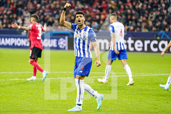 2022-10-12 - Mehdi Taremi of FC Porto celebrates after scoring the second goal during the UEFA Champions League, Group B football match between Bayer 04 Leverkusen and FC Porto on October 12, 2022 at the BayArena in Leverkusen, Germany - FOOTBALL - CHAMPIONS LEAGUE - BAYER LEVERKUSEN V FC PORTO - UEFA CHAMPIONS LEAGUE - SOCCER