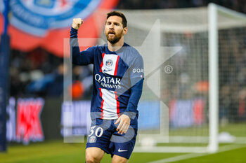 2022-10-25 - Lionel Messi of PSG celebrates during the UEFA Champions League, Group H football match between Paris Saint-Germain and Maccabi Haifa on October 25, 2022 at Parc des Princes stadium in Paris, France - FOOTBALL - CHAMPIONS LEAGUE - PARIS SG V MACCABI HAIFA - UEFA CHAMPIONS LEAGUE - SOCCER