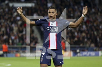 2022-10-25 - Kylian Mbappe of PSG celebrates his goal during the UEFA Champions League, Group H football match between Paris Saint-Germain (PSG) and Maccabi Haifa on October 25, 2022 at Parc des Princes stadium in Paris, France - FOOTBALL - CHAMPIONS LEAGUE - PARIS SG V MACCABI HAIFA - UEFA CHAMPIONS LEAGUE - SOCCER