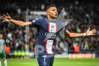 2022-10-25 - Kylian MBAPPE of PSG celebrates his goal during the UEFA Champions League, Group H football match between Paris Saint-Germain and Maccabi Haifa on October 25, 2022 at Parc des Princes stadium in Paris, France - FOOTBALL - CHAMPIONS LEAGUE - PARIS SG V MACCABI HAIFA - UEFA CHAMPIONS LEAGUE - SOCCER