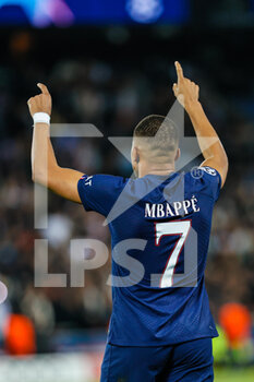 2022-10-25 - Kylian Mbappe of PSG celebrates during the UEFA Champions League, Group H football match between Paris Saint-Germain and Maccabi Haifa on October 25, 2022 at Parc des Princes stadium in Paris, France - FOOTBALL - CHAMPIONS LEAGUE - PARIS SG V MACCABI HAIFA - UEFA CHAMPIONS LEAGUE - SOCCER