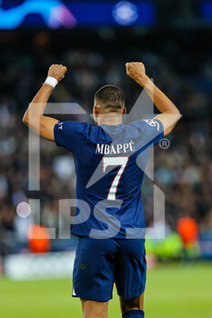 2022-10-25 - Kylian Mbappe of PSG celebrates during the UEFA Champions League, Group H football match between Paris Saint-Germain and Maccabi Haifa on October 25, 2022 at Parc des Princes stadium in Paris, France - FOOTBALL - CHAMPIONS LEAGUE - PARIS SG V MACCABI HAIFA - UEFA CHAMPIONS LEAGUE - SOCCER