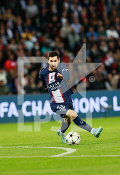 2022-10-25 - Lionel Messi of PSG during the UEFA Champions League, Group H football match between Paris Saint-Germain and Maccabi Haifa on October 25, 2022 at Parc des Princes stadium in Paris, France - FOOTBALL - CHAMPIONS LEAGUE - PARIS SG V MACCABI HAIFA - UEFA CHAMPIONS LEAGUE - SOCCER