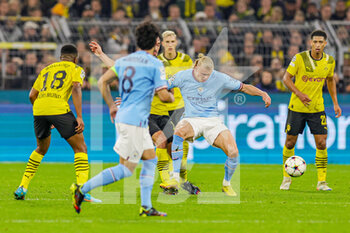 2022-10-25 - Erling Haaland (9) of Manchester City during the UEFA Champions League, Group G football match between Borussia Dortmund and Manchester City on October 25, 2022 at Signal Iduna Park in Dortmund, Germany - FOOTBALL - CHAMPIONS LEAGUE - DORTMUND V MANCHESTER CITY - UEFA CHAMPIONS LEAGUE - SOCCER