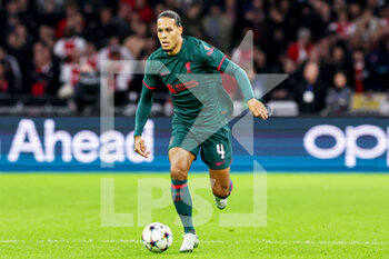 2022-10-26 - Virgil van Dijk of Liverpool during the UEFA Champions League, Group A football match between Ajax and Liverpool on October 26, 2022 at Johan Cruijff ArenA in Amsterdam, Netherlands - FOOTBALL - CHAMPIONS LEAGUE - AJAX V LIVERPOOL - UEFA CHAMPIONS LEAGUE - SOCCER