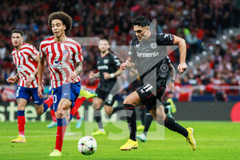 2022-10-26 - Nadiem Amiri of Bayer Leverkusen and Axel Witsel of Atletico de Madrid during the UEFA Champions League, Group B football match between Atletico de Madrid and Bayer Leverkusen on October 26, 2022 at Civitas Metropolitano stadium in Madrid, Spain - FOOTBALL - CHAMPIONS LEAGUE - ATLETICO MADRID V BAYER LEVERKUSEN - UEFA CHAMPIONS LEAGUE - SOCCER