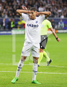 2022-10-26 - Amine Harit of Marseille looks dejected during the UEFA Champions League, Group D football match between Eintracht Frankfurt and Olympique de Marseille on October 26, 2022 at Deutsche Bank Park in Frankfurt, Germany - FOOTBALL - CHAMPIONS LEAGUE - FRANKFURT V MARSEILLE - UEFA CHAMPIONS LEAGUE - SOCCER