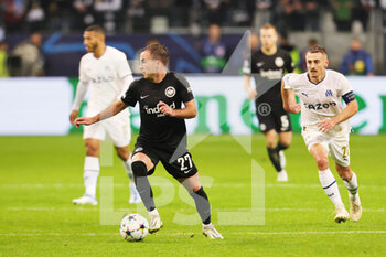 2022-10-26 - Mario Gotze of Frankfurt and Valentin Rongier of Marseille during the UEFA Champions League, Group D football match between Eintracht Frankfurt and Olympique de Marseille on October 26, 2022 at Deutsche Bank Park in Frankfurt, Germany - FOOTBALL - CHAMPIONS LEAGUE - FRANKFURT V MARSEILLE - UEFA CHAMPIONS LEAGUE - SOCCER