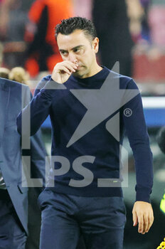 2022-10-26 - Coach Xavi Hernandez of FC Barcelona during the UEFA Champions League, Group C football match between FC Barcelona and Bayern Munich on October 26, 2022 at Spotify Camp Nou stadium in Barcelona, Spain - FOOTBALL - CHAMPIONS LEAGUE - FC BARCELONA V BAYERN MUNICH - UEFA CHAMPIONS LEAGUE - SOCCER