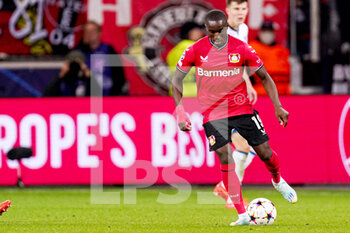 2022-11-01 - Moussa Diaby of Bayer 04 Leverkusen during the UEFA Champions League, Group B football match between Bayer 04 Leverkusen and Club Brugge KV on November 1, 2022 at the BayArena in Leverkusen, Germany - FOOTBALL - CHAMPIONS LEAGUE - BAYER LEVERKUSEN V CLUB BRUGGE - UEFA CHAMPIONS LEAGUE - SOCCER
