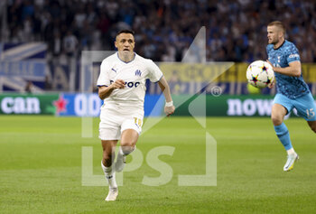 2022-11-01 - Alexis Sanchez of Marseille during the UEFA Champions League, Group D football match between Olympique de Marseille (OM) and Tottenham Hotspur on November 1, 2022 at Velodrome stadium in Marseille, France - FOOTBALL - CHAMPIONS LEAGUE - MARSEILLE V TOTTENHAM - UEFA CHAMPIONS LEAGUE - SOCCER