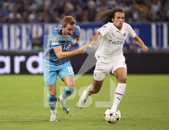 2022-11-01 - Harry Kane of Tottenham, Matteo Guendouzi of Marseille during the UEFA Champions League, Group D football match between Olympique de Marseille (OM) and Tottenham Hotspur on November 1, 2022 at Velodrome stadium in Marseille, France - FOOTBALL - CHAMPIONS LEAGUE - MARSEILLE V TOTTENHAM - UEFA CHAMPIONS LEAGUE - SOCCER