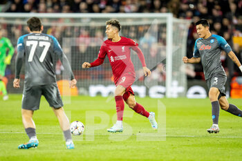 2022-11-01 - Liverpool forward Roberto Firmino during the UEFA Champions League, Group A football match between Liverpool FC and SSC Napoli on November 1, 2022 at Anfield stadium in Liverpool, England - FOOTBALL - CHAMPIONS LEAGUE - LIVERPOOL V NAPOLI - UEFA CHAMPIONS LEAGUE - SOCCER