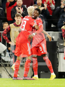 2022-11-01 - Eric Maxim Choupo-Moting of Bayern Munich celebrates his goal 2-0 with Alphonso Davies during the UEFA Champions League, Group C football match between Bayern Munich and FC Internazionale on November 1, 2022 at Allianz Arena in Munich, Germany - FOOTBALL - CHAMPIONS LEAGUE - BAYERN MUNICH V INTERNAZIONALE - UEFA CHAMPIONS LEAGUE - SOCCER
