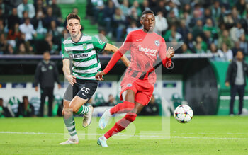 2022-11-01 - Randal Kolo Muani (Eintracht Frankfurt), Goncalo Inacio (Sporting) during the UEFA Champions League, Group D football match between Sporting CP and Eintracht Frankfurt on November 1, 2022 at Jose Alvalade stadium in Lisbon, Portugal - FOOTBALL - CHAMPIONS LEAGUE - SPORTING LISBON V FRANKFURT - UEFA CHAMPIONS LEAGUE - SOCCER