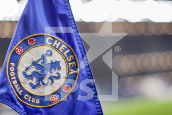 2022-11-02 - A general view of the Chelsea corner flag inside Stamford Bridge stadium prior to the UEFA Champions League, Group E football match between Chelsea and Dinamo Zagreb on November 2, 2022 at Stamford Bridge in London, England - FOOTBALL - CHAMPIONS LEAGUE - CHELSEA V DINAMO ZAGREB - UEFA CHAMPIONS LEAGUE - SOCCER