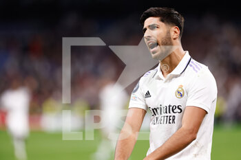 2022-11-02 - Marco Asensio of Real Madrid celebrates a goal 3-0 during the UEFA Champions League, Group F football match between Real Madrid and Celtic FC on November 2, 2022 at Santiago Bernabeu stadium in Madrid, Spain - FOOTBALL - CHAMPIONS LEAGUE - REAL MADRID V CELTIC - UEFA CHAMPIONS LEAGUE - SOCCER