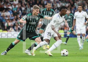 2022-11-02 - Vinicius Jr of Real Madrid during the UEFA Champions League, Group F football match between Real Madrid CF and Celtic FC on November 2, 2022 at Santiago Bernabeu stadium in Madrid, Spain - FOOTBALL - CHAMPIONS LEAGUE - REAL MADRID V CELTIC - UEFA CHAMPIONS LEAGUE - SOCCER