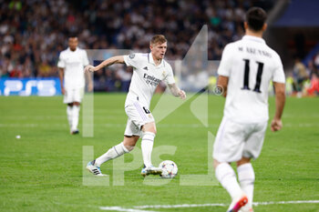 2022-11-02 - Toni Kroos of Real Madrid during the UEFA Champions League, Group F football match between Real Madrid and Celtic FC on November 2, 2022 at Santiago Bernabeu stadium in Madrid, Spain - FOOTBALL - CHAMPIONS LEAGUE - REAL MADRID V CELTIC - UEFA CHAMPIONS LEAGUE - SOCCER