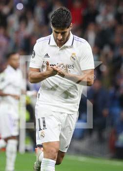 2022-11-02 - Marco Asensio of Real Madrid celebrates a goal during the UEFA Champions League, Group F football match between Real Madrid CF and Celtic FC on November 2, 2022 at Santiago Bernabeu stadium in Madrid, Spain - FOOTBALL - CHAMPIONS LEAGUE - REAL MADRID V CELTIC - UEFA CHAMPIONS LEAGUE - SOCCER