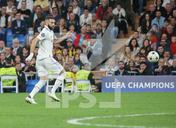 2022-11-02 - Karim Benzema of Real Madrid during the UEFA Champions League, Group F football match between Real Madrid CF and Celtic FC on November 2, 2022 at Santiago Bernabeu stadium in Madrid, Spain - FOOTBALL - CHAMPIONS LEAGUE - REAL MADRID V CELTIC - UEFA CHAMPIONS LEAGUE - SOCCER