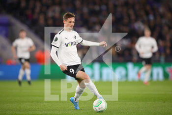 2022-02-17 - Randers midfielder Jakob Ankersen during the UEFA Europa Conference League, Play-off, 1st leg football match between Leicester City and Randers FC on February 17, 2022 at the King Power Stadium in Leicester, England - LEICESTER CITY VS RANDERS FC - UEFA CONFERENCE LEAGUE - SOCCER
