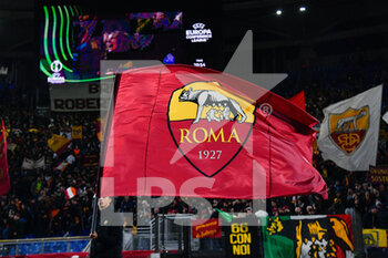 2022-03-17 - Supporters AS Roma during the UEFA Europa Conference League football match between AS Roma and Vitesse  at The Olympic Stadium in Rome on March 17, 2022. - AS ROMA VS VITESSE - UEFA CONFERENCE LEAGUE - SOCCER