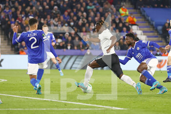 2022-03-10 - Rennes Forward Jeremy Doku (11) during the UEFA Conference League, Round of 16, 1st leg football match between Leicester City and Stade Rennais (Rennes) on March 10, 2022 at King Power Stadium in Leicester, England - LEICESTER CITY VS STADE RENNAIS (RENNES) - UEFA CONFERENCE LEAGUE - SOCCER
