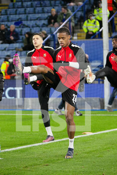 2022-03-10 - Warmed Omari of Stade Rennais warms up during the UEFA Conference League, Round of 16, 1st leg football match between Leicester City and Stade Rennais (Rennes) on March 10, 2022 at King Power Stadium in Leicester, England - LEICESTER CITY VS STADE RENNAIS (RENNES) - UEFA CONFERENCE LEAGUE - SOCCER