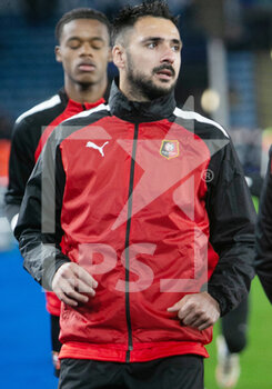 2022-03-10 - Gaetan Laborde of Stade Rennais warms up during the UEFA Conference League, Round of 16, 1st leg football match between Leicester City and Stade Rennais (Rennes) on March 10, 2022 at King Power Stadium in Leicester, England - LEICESTER CITY VS STADE RENNAIS (RENNES) - UEFA CONFERENCE LEAGUE - SOCCER