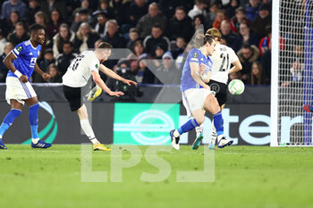 2022-03-10 - Rennes Forward Flavien Tait (20) shoots just wide during the UEFA Conference League, Round of 16, 1st leg football match between Leicester City and Stade Rennais (Rennes) on March 10, 2022 at King Power Stadium in Leicester, England - LEICESTER CITY VS STADE RENNAIS (RENNES) - UEFA CONFERENCE LEAGUE - SOCCER