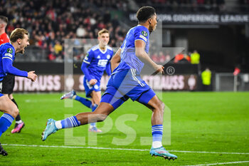 2022-03-17 - Wesley FOFANA of Leicester City celebrates his goal during the UEFA Conference League, Round of 16, 2nd leg football match between Stade Rennais (Rennes) and Leicester City on March 17, 2022 at Roazhon Park in Rennes, France - STADE RENNAIS (RENNES) VS LEICESTER CITY - UEFA CONFERENCE LEAGUE - SOCCER