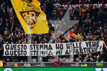 2022-04-14 - Supporter AS Roma during the UEFA Europa Conference League football match between AS Roma and FK Bodo/Glimt at The Olympic Stadium in Rome on April 14, 2022. - AS ROMA VS FK BODO/GLIMT - UEFA CONFERENCE LEAGUE - SOCCER