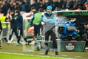 2022-03-17 - BASEL, SWITZERLAND - MARCH 17: Olympique Marseille Head Coach Jorge Sampaoli  during the UEFA Conference League Round of 16 Leg Two match between FC Basel and Olympique Marseille at  on March 17, 2022 in Basel, Switzerland. - FC BASEL AND OLYMPIQUE MARSEILLE - UEFA CONFERENCE LEAGUE - SOCCER