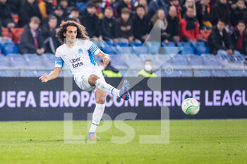 2022-03-17 - BASEL, SWITZERLAND - MARCH 17: Matteo Guendouzi of Marseille in action during the UEFA Conference League Round of 16 Leg Two match between FC Basel and Olympique Marseille at  on March 17, 2022 in Basel, Switzerland. - FC BASEL AND OLYMPIQUE MARSEILLE - UEFA CONFERENCE LEAGUE - SOCCER