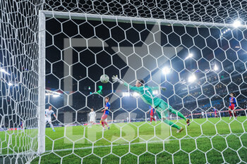 2022-03-17 - BASEL, SWITZERLAND - MARCH 17: Valentin Rongier of Marseille scores his goal during the UEFA Conference League Round of 16 Leg Two match between FC Basel and Olympique Marseille at  on March 17, 2022 in Basel, Switzerland. - FC BASEL AND OLYMPIQUE MARSEILLE - UEFA CONFERENCE LEAGUE - SOCCER