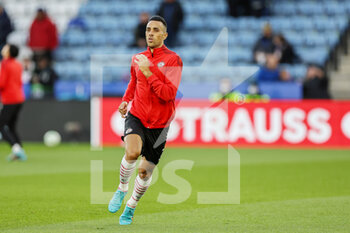 2022-04-07 - Eran Zahavi (7) of PSV Eindhoven warms up during the UEFA Europa Conference League, Quarter-finals, 1st leg football match between Leicester City and PSV Eindhoven on April 7, 2022 at the King Power Stadium in Leicester, England - LEICESTER CITY VS PSV EINDHOVEN - UEFA CONFERENCE LEAGUE - SOCCER