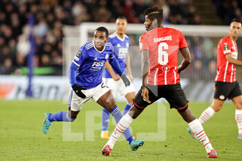 2022-04-07 - Ricardo Pereira (21) of Leicester City during the UEFA Europa Conference League, Quarter-finals, 1st leg football match between Leicester City and PSV Eindhoven on April 7, 2022 at the King Power Stadium in Leicester, England - LEICESTER CITY VS PSV EINDHOVEN - UEFA CONFERENCE LEAGUE - SOCCER