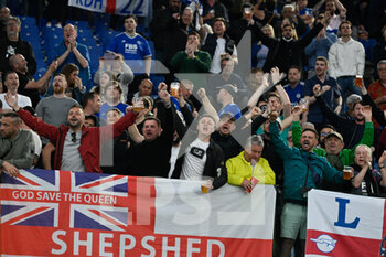 2022-05-05 - Fans Leicester city during the UEFA Europa Conference League football match between AS Roma and Leicester City at The Olympic Stadium in Rome on May 05, 2022. - AS ROMA VS LEICESTER - UEFA CONFERENCE LEAGUE - SOCCER