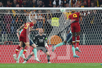 2022-05-05 - Tammy Abraham of Roma scores 1-0 goal during the UEFA Conference League, Semi-finals, 2nd leg football match between AS Roma and Leicester City on May 5, 2022 at Stadio Olimpico in Rome, Italy - AS ROMA VS LEICESTER CITY - UEFA CONFERENCE LEAGUE - SOCCER