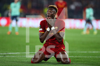2022-05-05 - Tammy Abraham of Roma reacts during the UEFA Conference League, Semi-finals, 2nd leg football match between AS Roma and Leicester City on May 5, 2022 at Stadio Olimpico in Rome, Italy - AS ROMA VS LEICESTER CITY - UEFA CONFERENCE LEAGUE - SOCCER