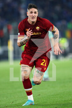 2022-05-05 - Nicolo' Zaniolo of Roma in action during the UEFA Conference League, Semi-finals, 2nd leg football match between AS Roma and Leicester City on May 5, 2022 at Stadio Olimpico in Rome, Italy - AS ROMA VS LEICESTER CITY - UEFA CONFERENCE LEAGUE - SOCCER