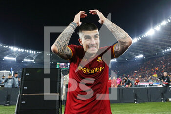 2022-05-05 - Gianluca Mancini of Roma reacts during the UEFA Conference League, Semi-finals, 2nd leg football match between AS Roma and Leicester City on May 5, 2022 at Stadio Olimpico in Rome, Italy - AS ROMA VS LEICESTER CITY - UEFA CONFERENCE LEAGUE - SOCCER